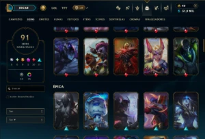 Conta Ouro 2 com 135 Champs e 91 Skins ( MONO ADC ) - League of Legends LOL