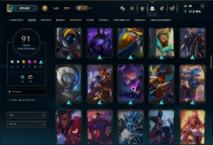 Conta Ouro 2 com 135 Champs e 91 Skins ( MONO ADC ) - League of Legends LOL