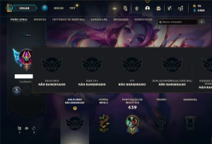 Conta Unranked com 150 Champs e 106 Skins ( MAIN SUP ) - League of Legends LOL