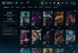 Conta Unranked com 150 Champs e 106 Skins ( MAIN SUP ) - League of Legends LOL
