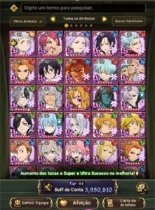 Conta Nanatsu no Taizai Grand Cross Server Global 3.9kk BOX - Outros