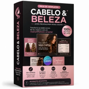 Pack Canva Templates Editáveis - Nicho Beleza, Cabelo e Salã