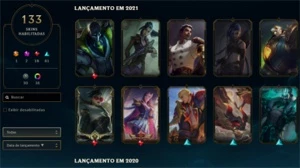 133 skins, 20k de EA, P4 (Com mmr de gold) - League of Legends LOL