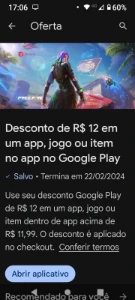 Conta Google com R$12 de desconto - Gift Cards