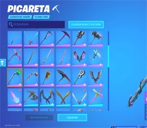 CONTA FORTNITE 109 SKINS, com minty, galaxy, ikonik e glow