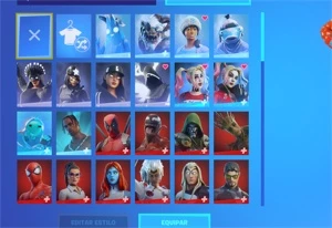 CONTA FORTNITE 109 SKINS, com minty, galaxy, ikonik e glow