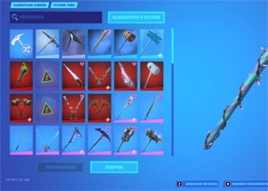 CONTA FORTNITE 109 SKINS, com minty, galaxy, ikonik e glow