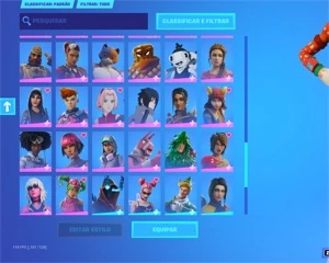 CONTA FORTNITE 109 SKINS, com minty, galaxy, ikonik e glow