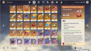 AR 48 Diluc + Tumulo do Lobo + Venti + Jean + Benção - Genshin Impact