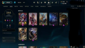 Conta LoL Esmeralda All Champs 366 skins com NEO PAX JAX - League of Legends