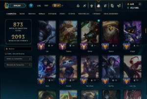 Prata 2 com TODOS os Champs e 257 Skins ( JG / SUP / MID ) - League of Legends LOL