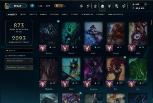 Prata 2 com TODOS os Champs e 257 Skins ( JG / SUP / MID ) - League of Legends LOL