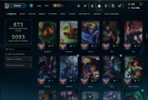 Prata 2 com TODOS os Champs e 257 Skins ( JG / SUP / MID ) - League of Legends LOL