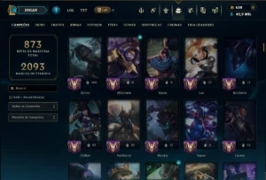 Prata 2 com TODOS os Champs e 257 Skins ( JG / SUP / MID ) - League of Legends LOL