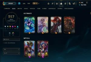 Prata 2 com TODOS os Champs e 257 Skins ( JG / SUP / MID ) - League of Legends LOL