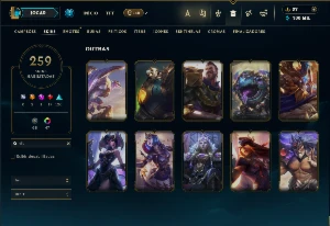 Esmeralda 3 com TODOS os champs e 259 Skins + 10 Vitoriosas - League of Legends LOL