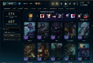 Esmeralda 3 com TODOS os champs e 259 Skins + 10 Vitoriosas - League of Legends LOL