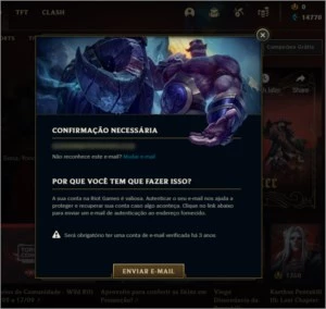 Conta Platina - Sem email confirmado - 14k+ Essência Azul - League of Legends LOL
