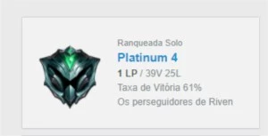Conta Platina - Sem email confirmado - 14k+ Essência Azul - League of Legends LOL