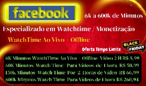 Facebook: Aumente Seu WatchTime com Até 600K Minutos em Víde - Redes Sociais