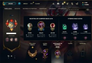Conta ouro 4 com TODOS os champs e 107 Skins + 80 Espolios - League of Legends LOL