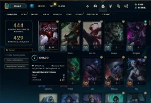 Conta ouro 4 com TODOS os champs e 107 Skins + 80 Espolios - League of Legends LOL