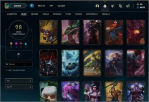 Conta bronze 1 com 28 skins e 94 champs - League of Legends LOL