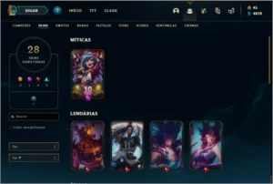 Conta bronze 1 com 28 skins e 94 champs - League of Legends LOL