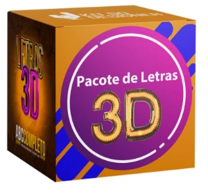 Pack exclusivo com letras e números 3D