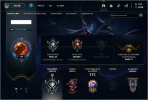 Conta prata 3 com 107 champs e 105 skins - League of Legends LOL