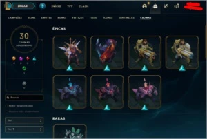 Conta League of Legends 270+ skins todos champs LOL
