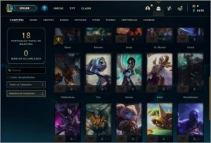 Conta DIAMANTE 4 Sem email verificado com 29 champs e 0 skin - League of Legends LOL
