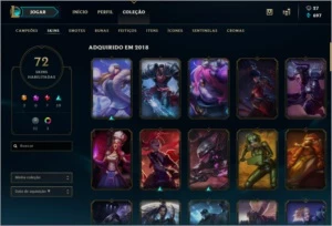 CONTA LVL 144, ELO PLATINA, 72 SKINS - League of Legends LOL