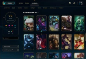 CONTA LVL 144, ELO PLATINA, 72 SKINS - League of Legends LOL
