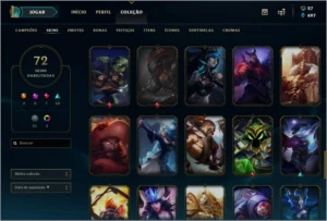 CONTA LVL 144, ELO PLATINA, 72 SKINS - League of Legends LOL