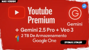 Youtube premium + Gemini + Veo 3 + 2Tb De Armazenamento ONE