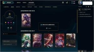 conta league of legends skin vitoriosa Graves e Oriana LOL