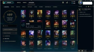 conta league of legends skin vitoriosa Graves e Oriana LOL