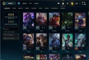 Conta prata 3 com 141 Champs e 163 Skins + 1 Prestigio - League of Legends LOL
