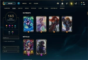 Conta prata 3 com 141 Champs e 163 Skins + 1 Prestigio - League of Legends LOL
