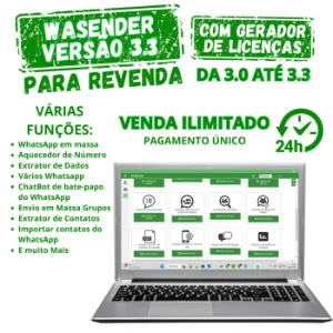 📲 Wasender 3.3 + Gerador + Instalead + Sms em Massa - Softwares e Licenças