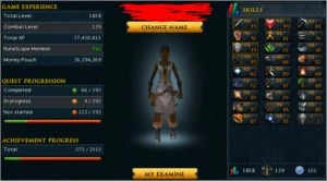 Conta de Runescape com 4 skills 99, e 22M de gold RS