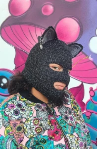Balaclava cat gray - Artesanato e Personalizados