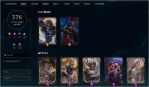 Conta League of Legends 376 Skins LOL