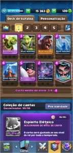 Clash Royale_Torre do rei lvl 12 todas as cartas várias full