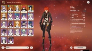 Conta Genshim Diluc c1 +Venti Childe Keqing Albedo Jean - Genshin Impact