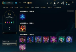 Conta bronze 1 com 25 campeões e 2 skins - League of Legends LOL