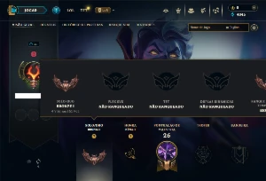 Conta bronze 1 com 25 campeões e 2 skins