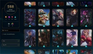 Conta nv 172 - Elo: Ouro - 288 skins - 13 k EA - League of Legends LOL