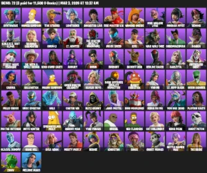 Conta Fortnite Com 11.500 V-Bucks Gastos E 72 Skins